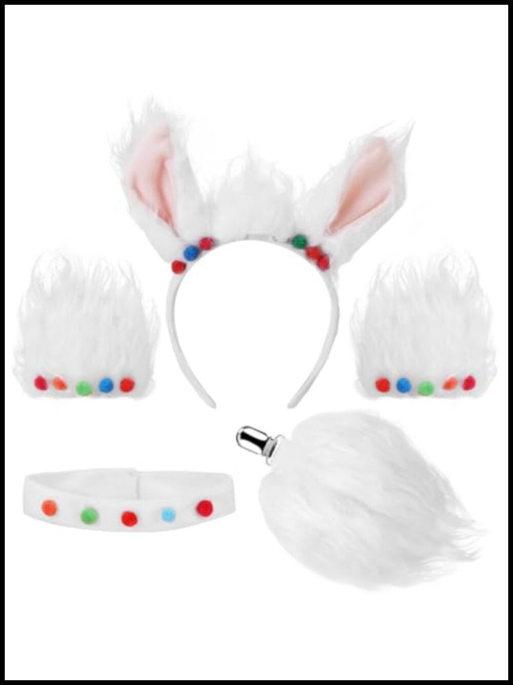 Alpaca Costume Set Llama Ears Tail Headband Cosplay Fancy Dress Accessories